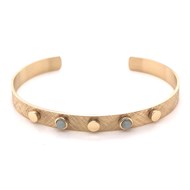 Bracelet Jonc Zag Bijoux acier doré amazonite