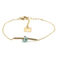 Bracelet Zag Bijoux acier doré amazonite