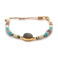 Bracelet Zag Bijoux acier doré labradorite