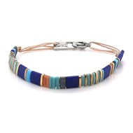 Bracelet Zag Bijoux acier perles Miyuki bleues