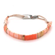 Bracelet Zag Bijou acier perles Miyuki roses