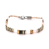 Bracelet Zag Bijoux acier perles Miyuki noires