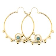 Boucles d'oreilles Zag Bijoux acier doré amazonite