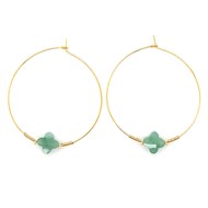 Boucles d'oreilles Zag Bijoux acier doré aventurine