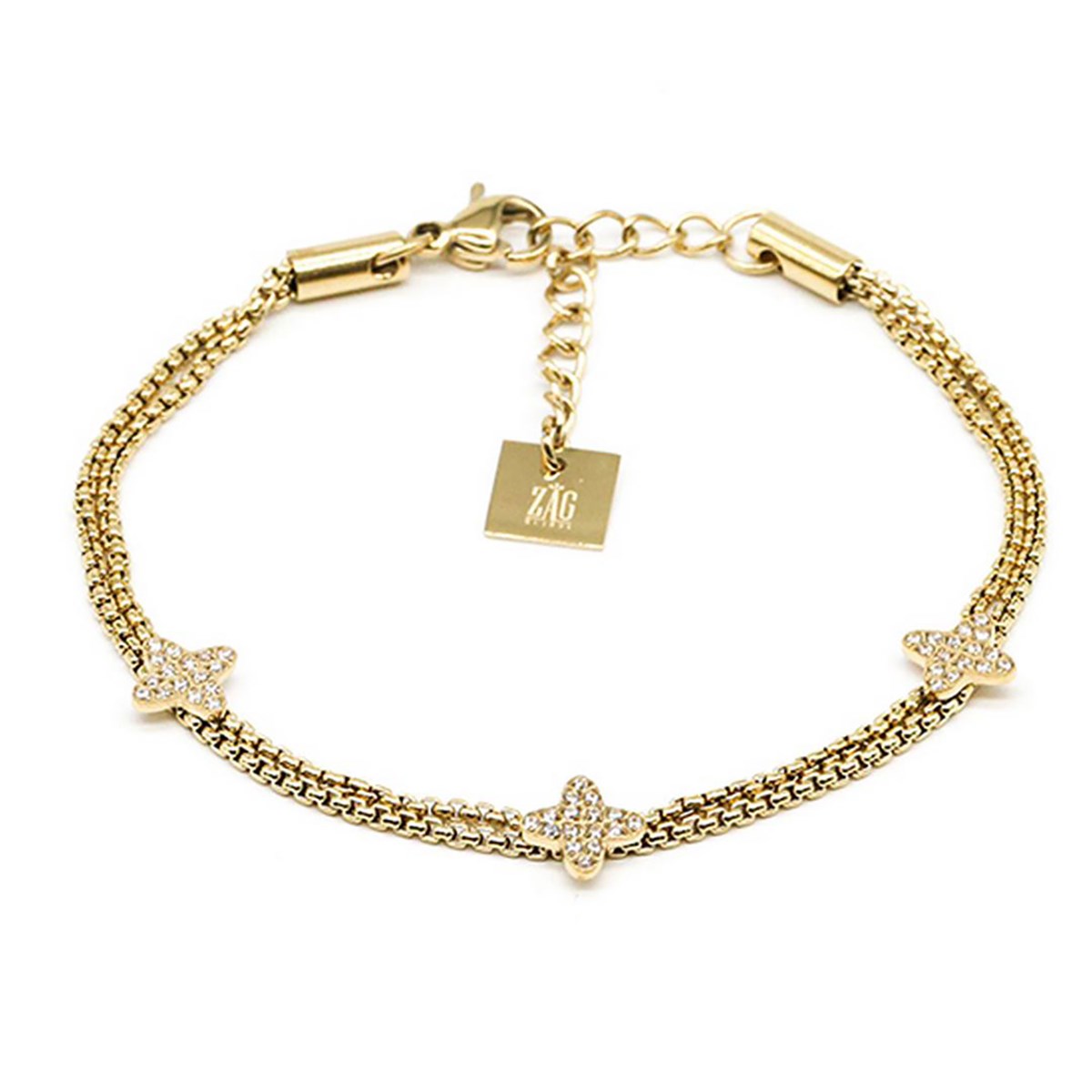 Bracelet Zag Bijoux acier doré OZ