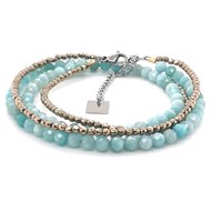 Bracelet Zag Bijoux double rangs acier amazonite