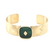 Bracelet Jonc Zag Bijoux Malachite