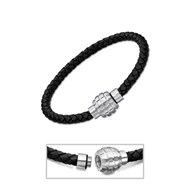 Bracelet homme Lotus Men Basic cuir noir