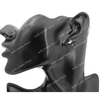 Boucles d'oreilles torsade oxyde de zirconium Argent 925 Rhodié