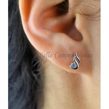 Boucles d'oreilles torsade oxyde de zirconium Argent 925 Rhodié