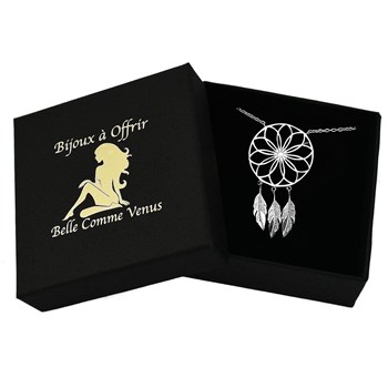 Cirkel zonneveer dromenvanger halsketting 925 Rhodium Zilver