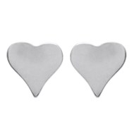 Boucles d'oreilles petit coeur Argent 925 Rhodié