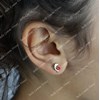 Boucles d'oreilles dauphin cristal rose Plaqué OR 750 3 microns - vue V2