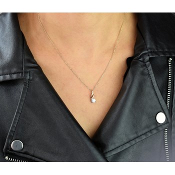 Gedraaide zirkoniumoxide ketting Verguld 750 3 micron