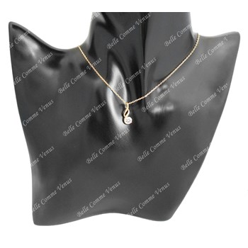 Gedraaide zirkoniumoxide ketting Verguld 750 3 micron