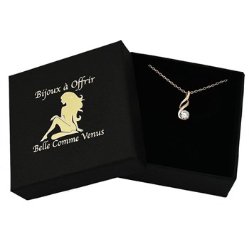 Gedraaide zirkoniumoxide ketting Verguld 750 3 micron