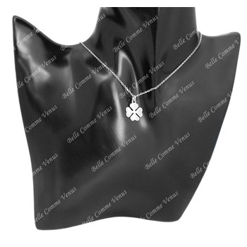 4-leaf clover necklace with lucky hearts Silver 925 Rhodium plated