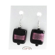 Boucles d'Oreilles Verre et Argent MURANO