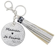 Porte-Clés trop Mignon 'Maman Je T'Aime' Argenté
