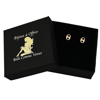 Earrings coffee bean Gold-plated 750 3 microns