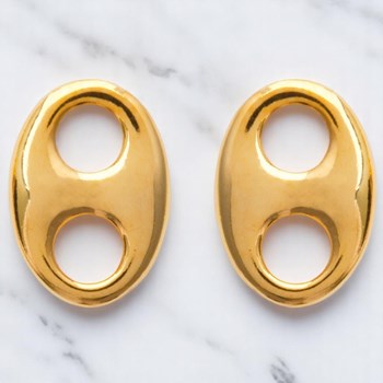 Earrings coffee bean Gold-plated 750 3 microns