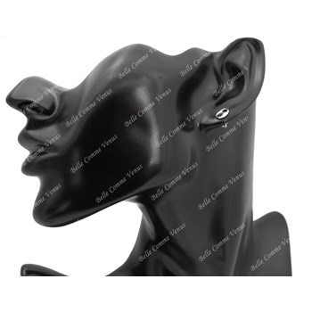 Boucles d'oreilles grain de café Argent 925 Rhodié