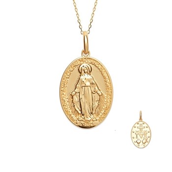 Collier médaille Vierge Miraculeuse Plaqué OR 750 3 microns