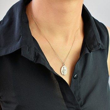 Collier médaille Vierge Miraculeuse Plaqué OR 750 3 microns