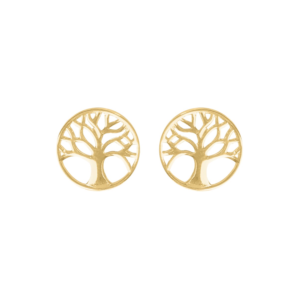 Boucles d'oreilles arbre de vie  plaqué or