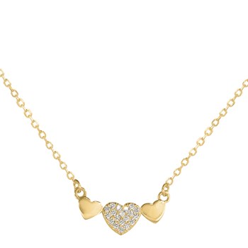 Collier coeur  plaqué or et oxyde de zirconium