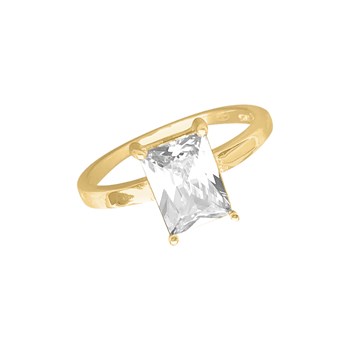 Bague plaqué or et oxyde de zirconium