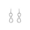 Boucles d'oreilles infini en argent 925 rhodié et oxyde de zirconium - vue V1