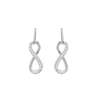 Boucles d'oreilles infini en argent 925 rhodié et oxyde de zirconium