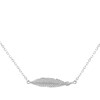 Collier plume en argent 925 rhodié - vue V1