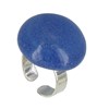 Bague Métal Argenté Champignon Céramique Bleue - vue V1