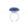 Bague Métal Argenté Champignon Céramique Bleue - vue V3
