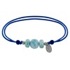 Bracelet Lien Une Perle et Deux Anneaux de Larimar - Bleu - vue V1