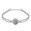 Bracelet Lien Elastique Oeil de Sainte Lucie Rond Argent 925 - Gris clair - vue V1