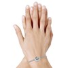 Bracelet Lien Elastique Oeil de Sainte Lucie Rond Argent 925 - Gris clair - vue V2