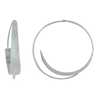 Boucles d'Oreilles Argent 925 Brossé Moyenne Créoles