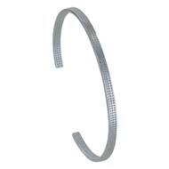 Bracelet Argent Rhodié Demi Jonc Pointillés