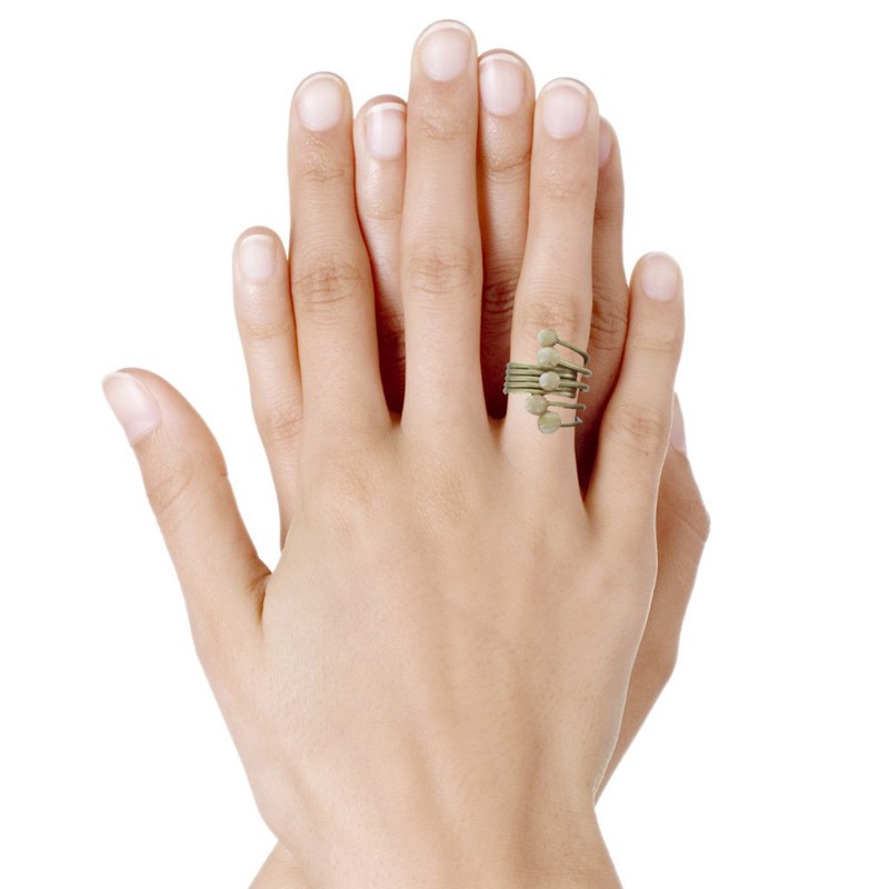 Bague Laiton Perles de Verre - Classics - vue 3
