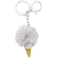 Porte-Clés PomPon Glace Gris