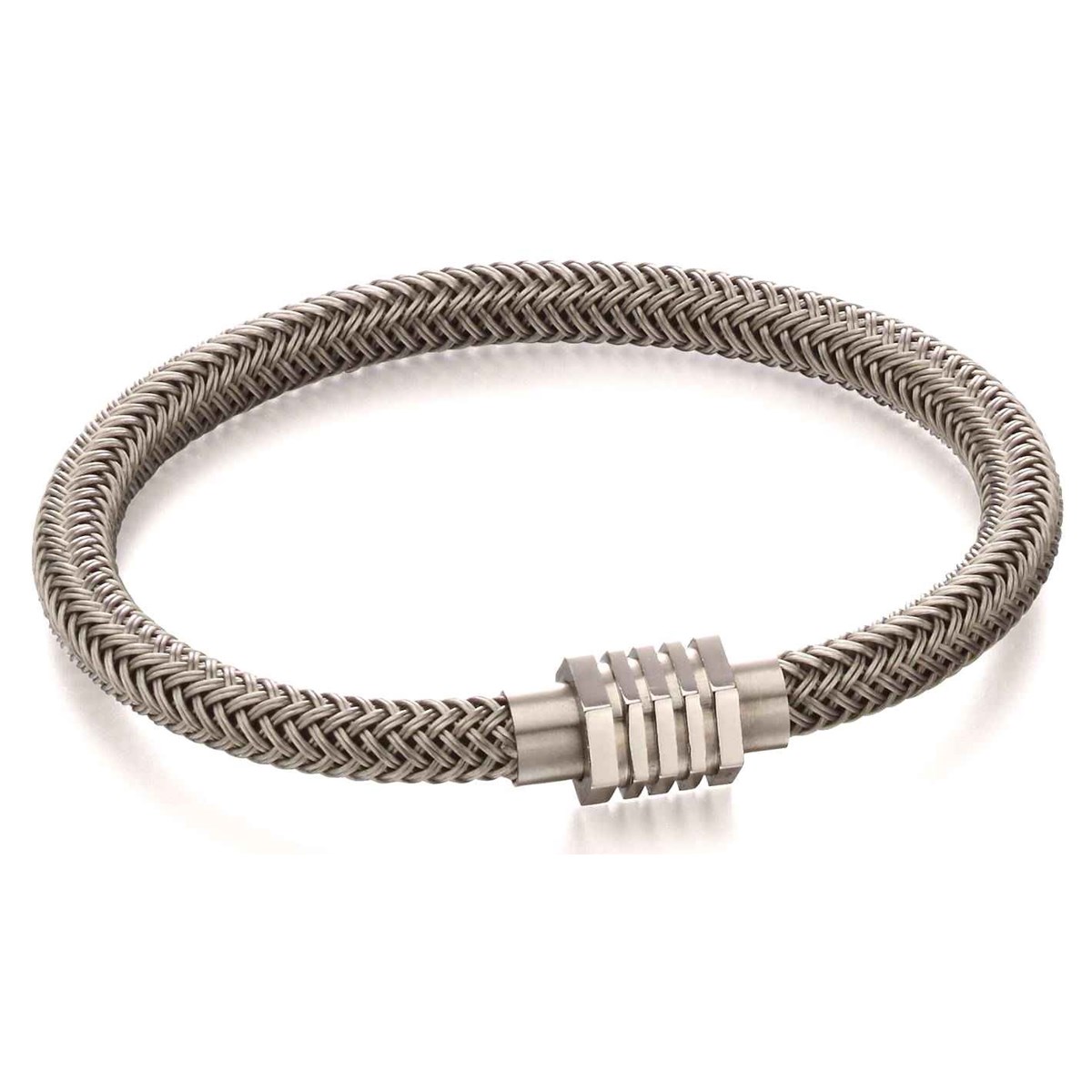 Bracelet nylon gris en acier inoxydable