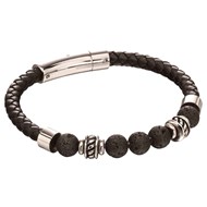 Bracelet cuir en acier inoxydable