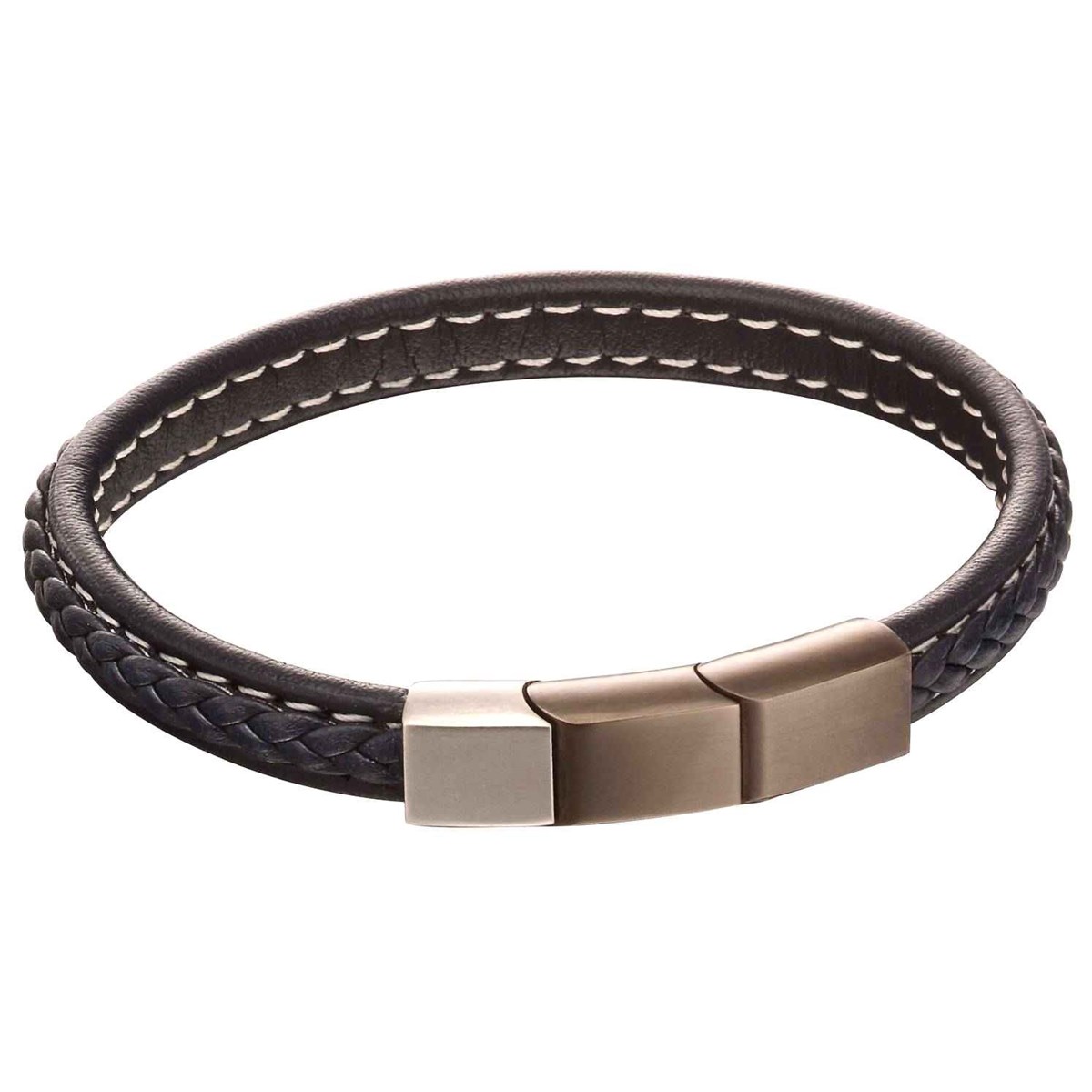 Bracelet cuir en acier inoxydable