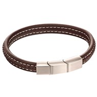 Bracelet cuir en acier inoxydable