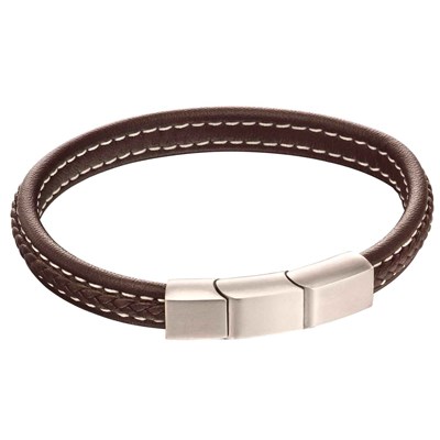 Bracelet cuir en acier inoxydable MON-BIJOU | MATY