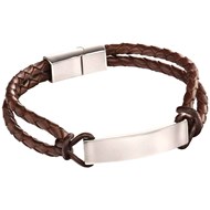 Bracelet original cuir en acier inoxydable