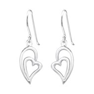 Boucle d'oreille coeur en argent 925/1000